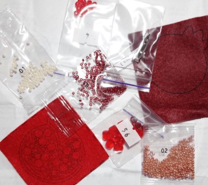 Pomegranate Brooch Beadwork Kit