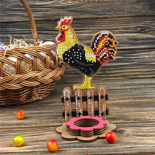 Beadwork Kit Rooster Easter Egg