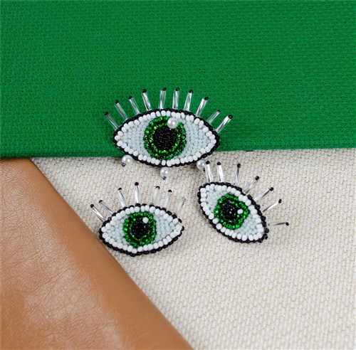 Bead Embroidery Kit  - Emerald Gaze