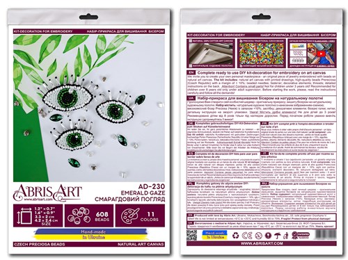 Bead Embroidery Kit  - Emerald Gaze