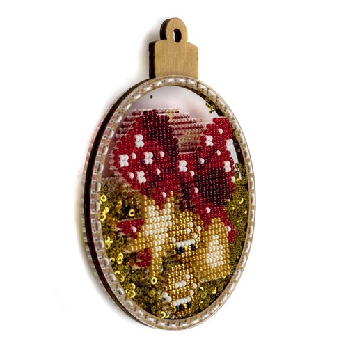 Beadwork Ornament Kit On Plastic Base
