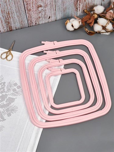 Plastic Square Hoop Nurge - Pastel Pink