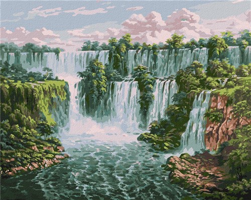 Painti By Numbers Kit Scenic Waterfall