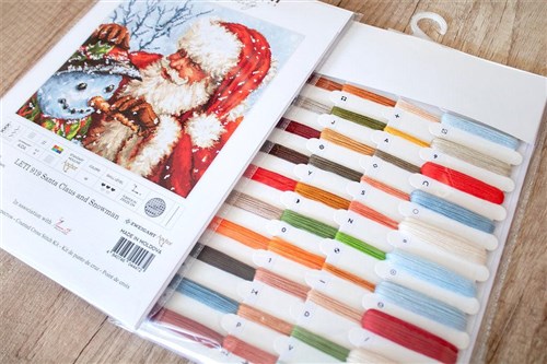 Cross Stitch Kit Santa And Snowman