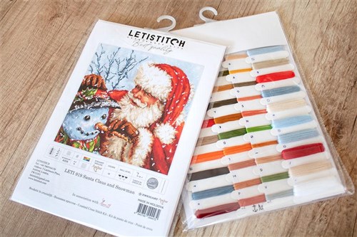 Cross Stitch Kit Santa And Snowman