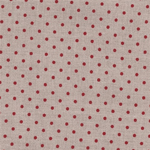 Precut Zweigart Belfast Petit Point 32 Count Raw Linen/Red Dots