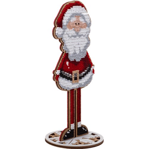 Santa Bead Embroidery Kit On Wood