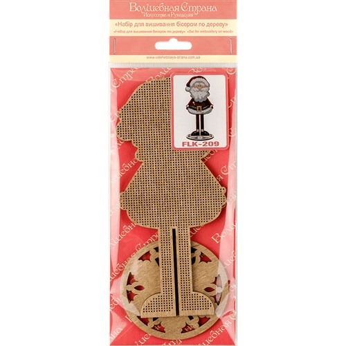 Santa Bead Embroidery Kit On Wood