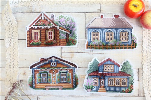 Houses Magnets Cross Stitch Kit