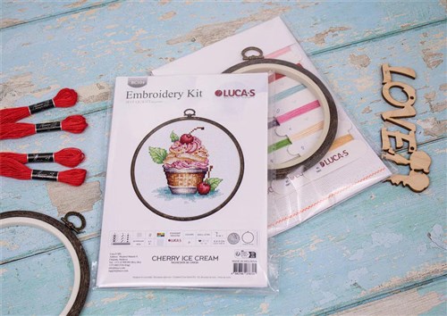 Cherry Ice Cream Cross Stitch Kit