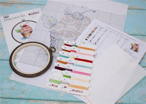 Cherry Ice Cream Cross Stitch Kit