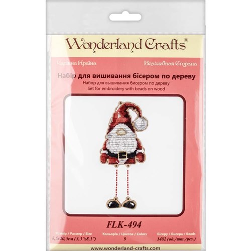 Santa Bead Embroidery Kit On Wood