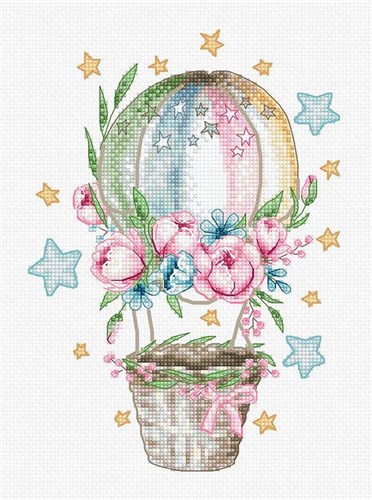 Hot Air Ballon Cross Stitch Kit