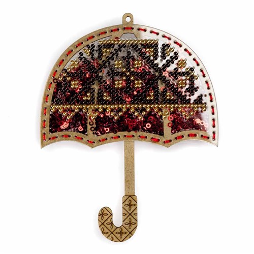 Bead Embroidery Umbrella On Plastic Base