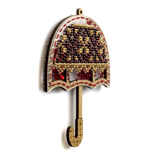 Bead Embroidery Umbrella On Plastic Base