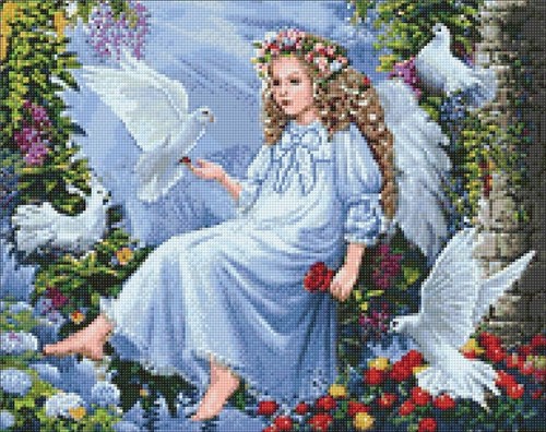 Angel And Doves Diamond Painting Kit