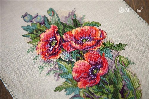 Vintage Poppies Cross Stitch Kit