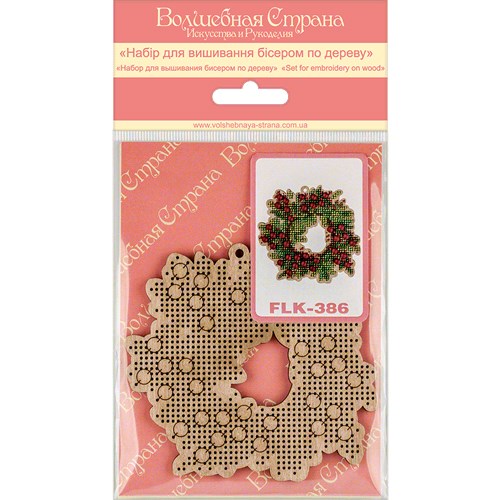 Wreath Bead Embroidery Kit On Wood