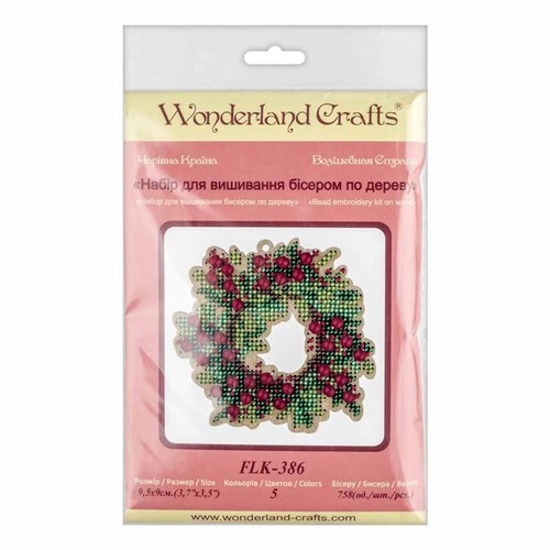 Wreath Bead Embroidery Kit On Wood