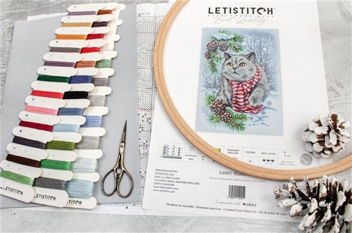 Winter Cat Cross Stitch Kit