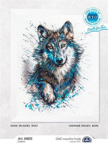 Snow Spashes.Wolf Cross Stitch Kit