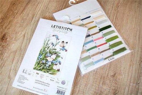 Cross Stitch Kit Butterflies And Bluebird Flowers