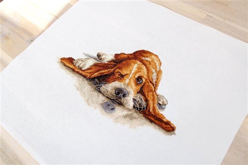 Basset Cross Stitch Kit