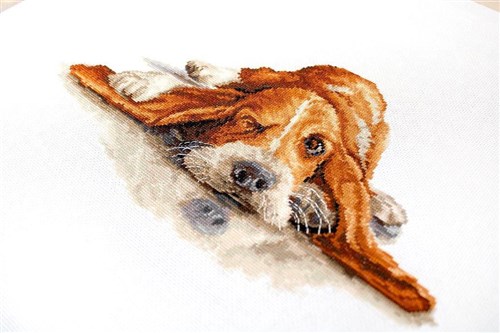 Basset Cross Stitch Kit