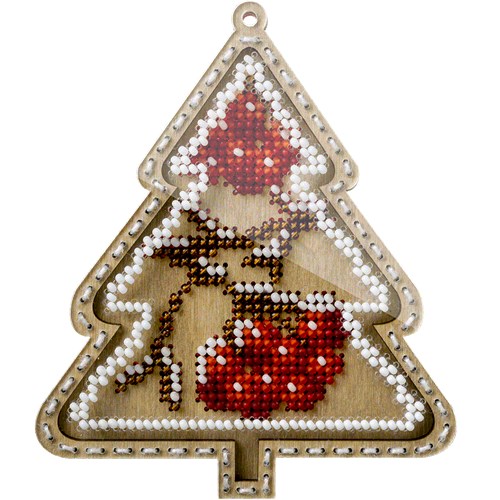 Bead Embroidery Kit On Wood- Tree Ornament
