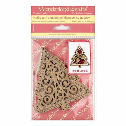 Bead Embroidery Kit On Wood- Tree Ornament