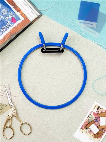 Large Spring Metal Embroidery Hoop Nurge - Deep Blue
