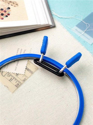 Large Spring Metal Embroidery Hoop Nurge - Deep Blue