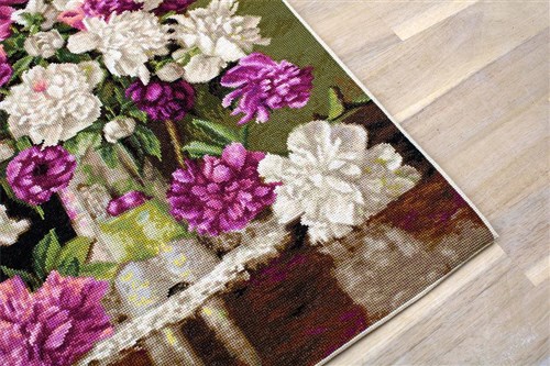 Red And White Peonies Cross Stitch Kit