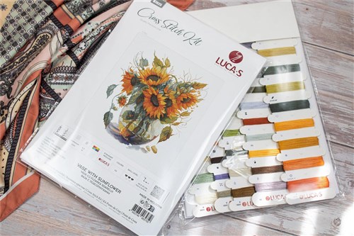 Vase With Sunflower Cross Stitch Kit