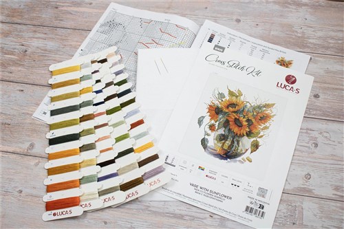 Vase With Sunflower Cross Stitch Kit