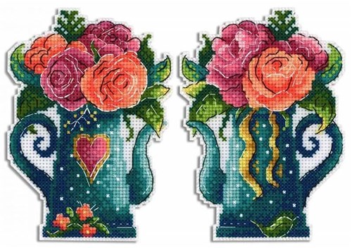 Flowers Of Love Plastic Canvas Cross Stitch Kit