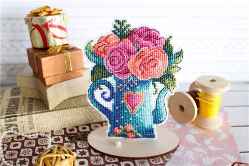 Flowers Of Love Plastic Canvas Cross Stitch Kit