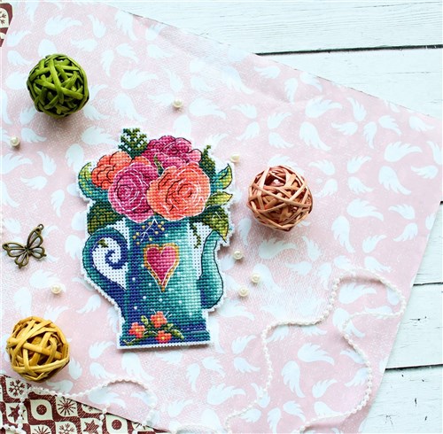 Flowers Of Love Plastic Canvas Cross Stitch Kit
