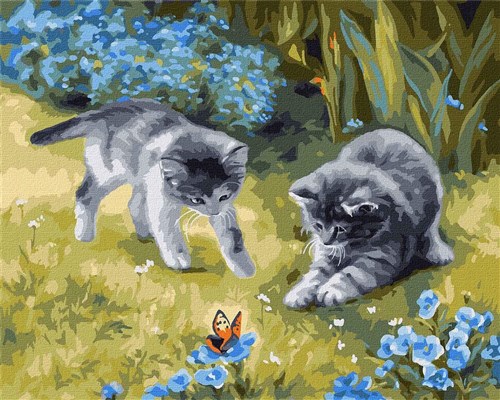 Paint By Numbers Kit Cats In The Garden