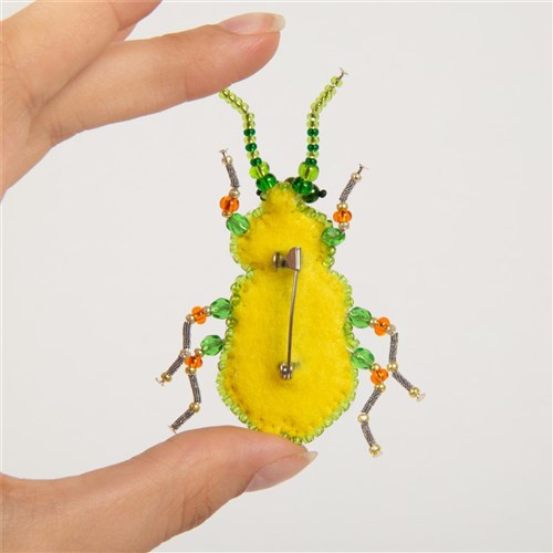 Green Beetle Brooch Beadwork Kit