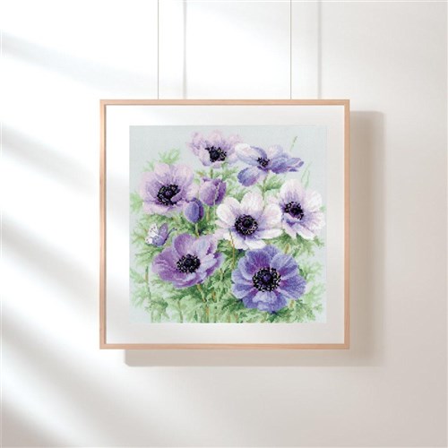 Purple Anemones Cross Stitch Kit