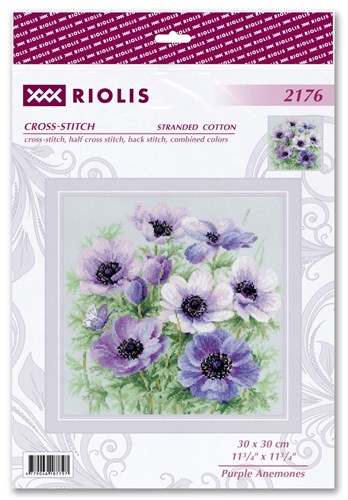 Purple Anemones Cross Stitch Kit