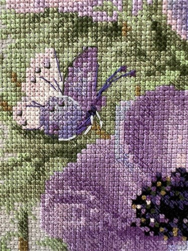 Purple Anemones Cross Stitch Kit