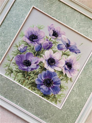 Purple Anemones Cross Stitch Kit