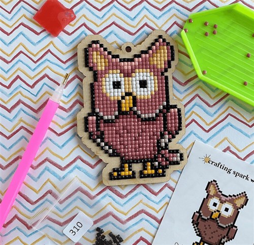 Owl Diamond Painting On Plywood Kit
