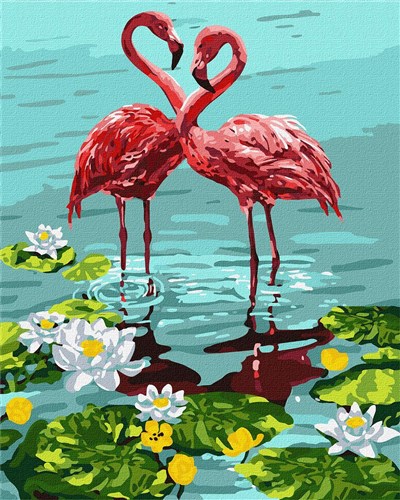 Paint By Numbers Kit Pair Of Flamingos