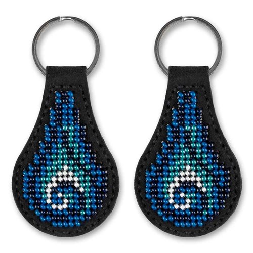 Bead Embroidery Kit On Artificial Keather Key Ring
