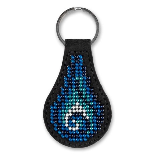 Bead Embroidery Kit On Artificial Keather Key Ring