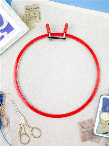Medium Spring Metal Embroidery Hoop Nurge 160-2 Deep Red