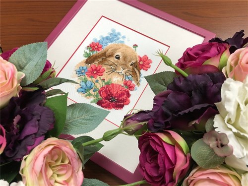 Bunny In Flowers Cross Stitch Kit